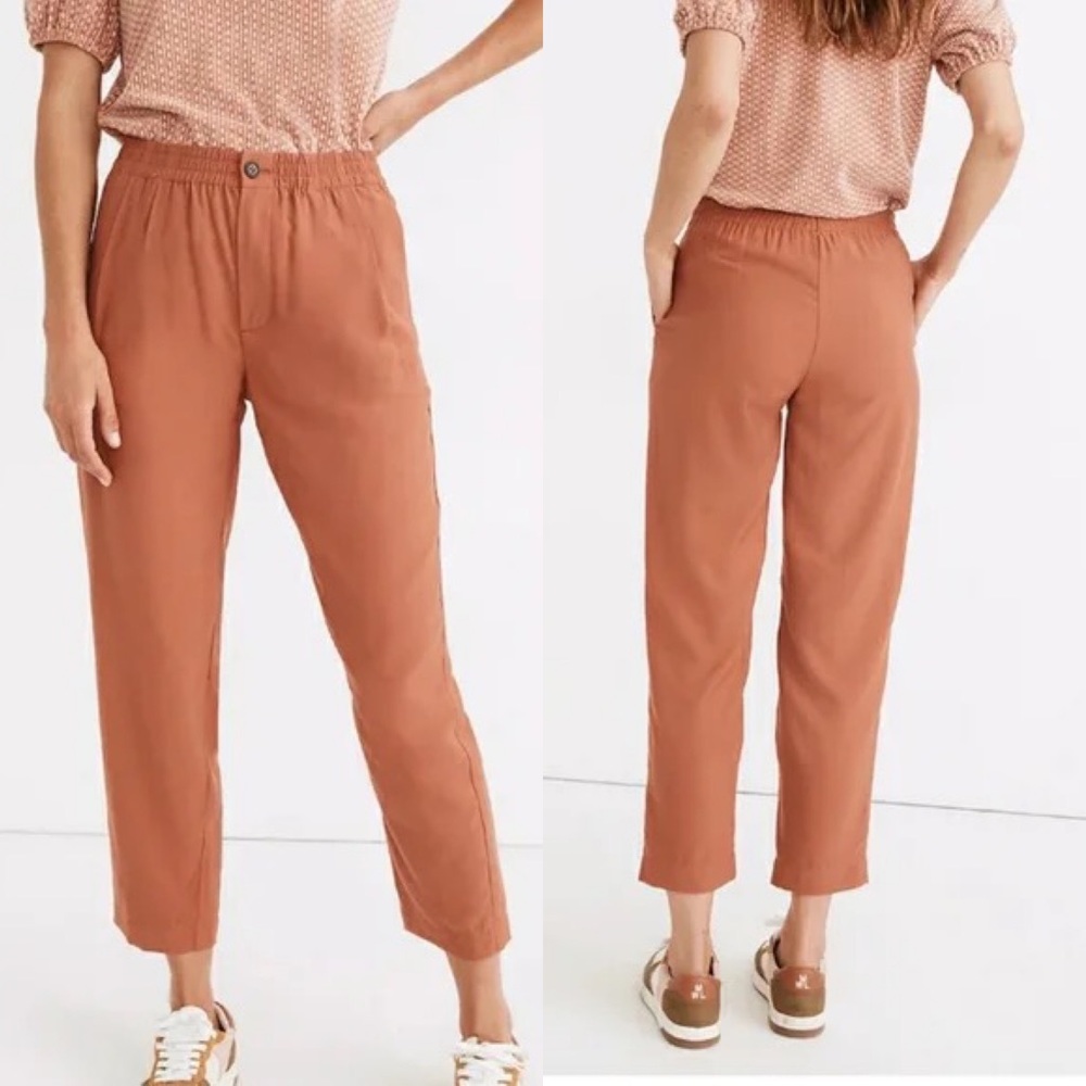 MADEWELL Drapey Track Trousers in Weathered Brick Size Large